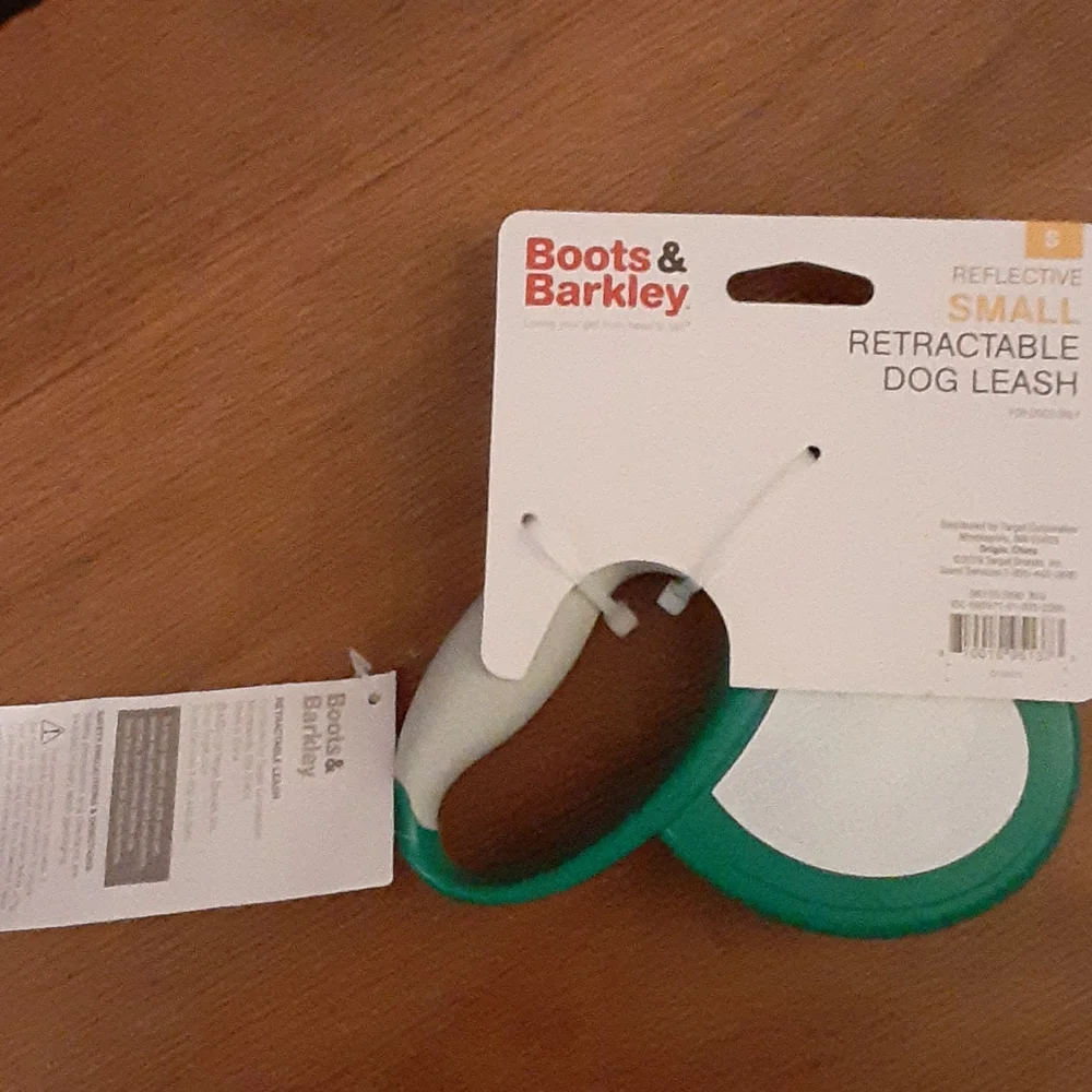 Boots & Barkley reflective Small retractable dog leash green gray 10 feet NEW…